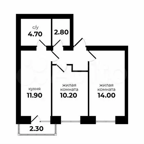 2-к. квартира, 47 м, 5/5 эт. - Фото 0