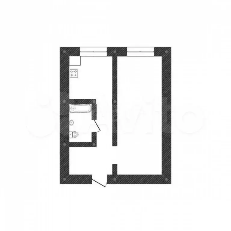 1-к. квартира, 29 м, 1/5 эт. - Фото 0