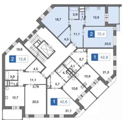 2-к кв. Москва д. Ивановское, ул. Семена Гордого, 1 (72.4 м) - Фото 1