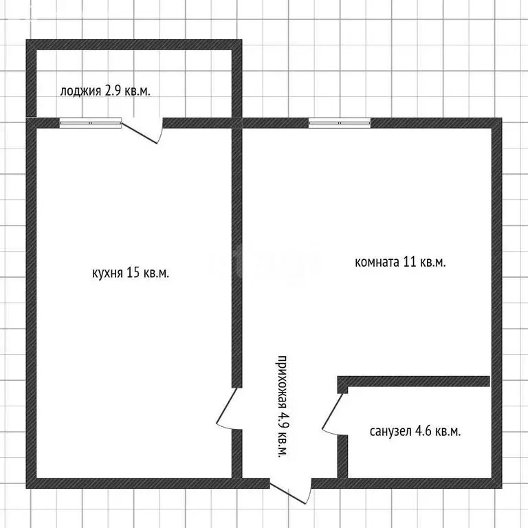 1-комнатная квартира: посёлок городского типа Яблоновский, Базовская ... - Фото 1