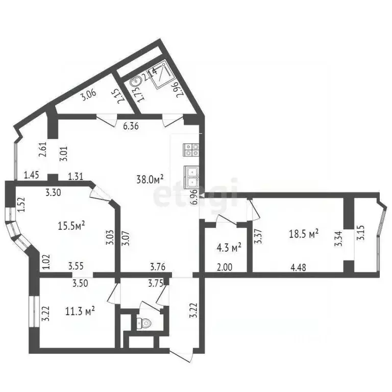 4-к кв. Московская область, Красногорск бул. Красногорский, 24 (109.0 ... - Фото 1