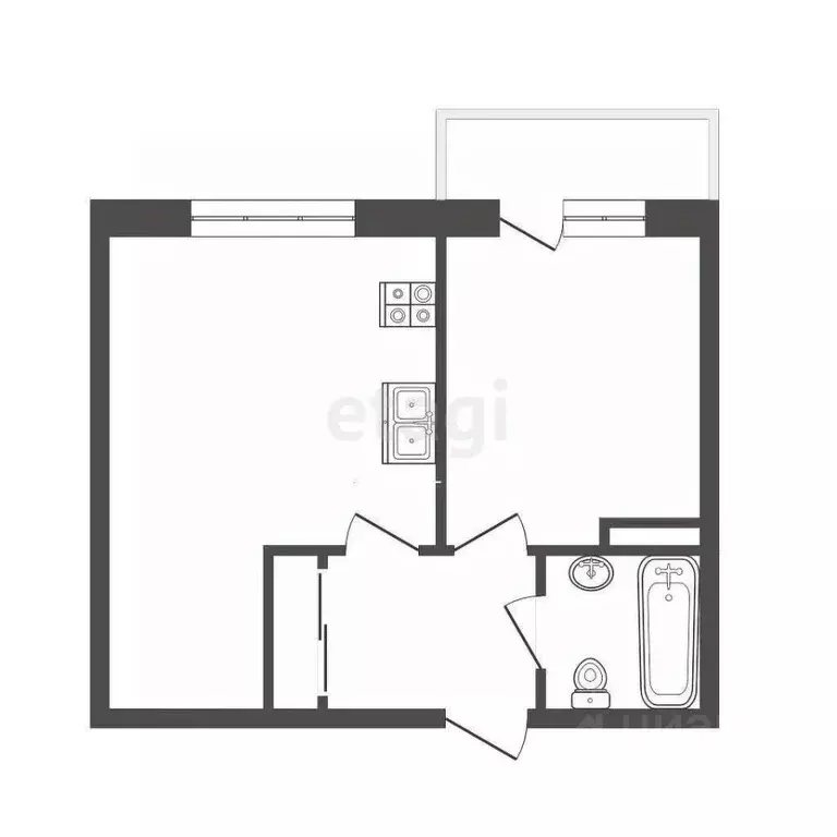 1-к кв. Ростовская область, Ростов-на-Дону ул. Жданова, 15 (35.9 м) - Фото 1