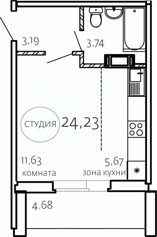 Студия Челябинская область, Челябинск ул. Маршала Чуйкова, 26 (24.23 ... - Фото 0