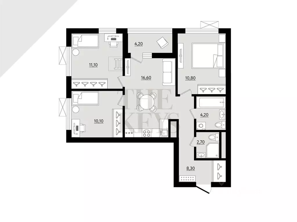 3-к кв. Ленинградская область, Всеволожск ул. Керченская, 1к1 (63.8 м) - Фото 1