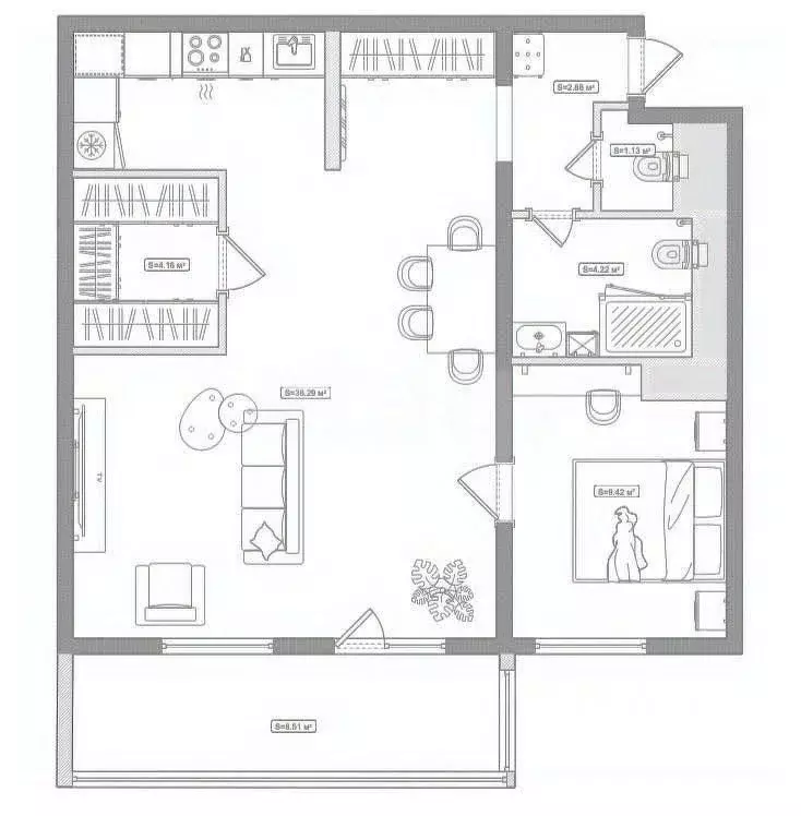 2-к кв. Московская область, Мытищи городской округ, д. Пирогово ул. ... - Фото 2