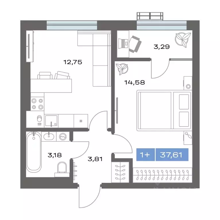 1-к кв. Тюменская область, Тобольск Зона ВУЗов тер., Ритм жилой ... - Фото 1