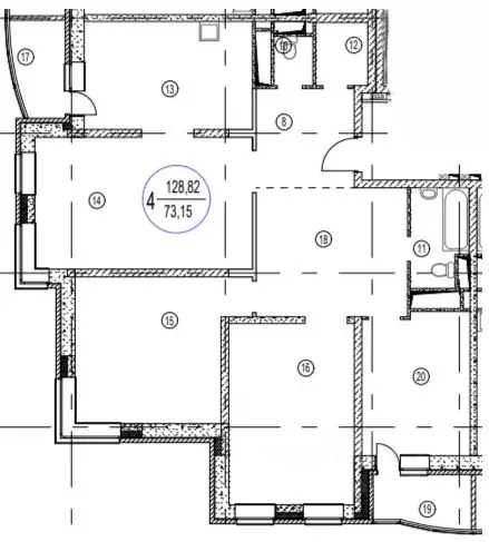 4-к кв. Москва Тихвинская ул., 14к1 (129.0 м) - Фото 2