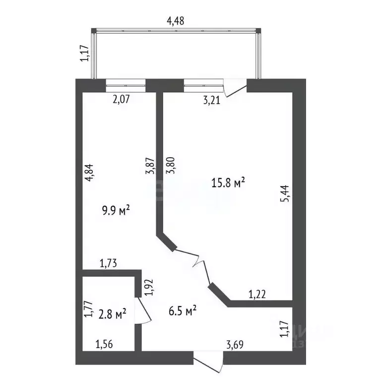 1-к кв. Амурская область, Благовещенск Амурская ул., 349 (35.0 м) - Фото 2