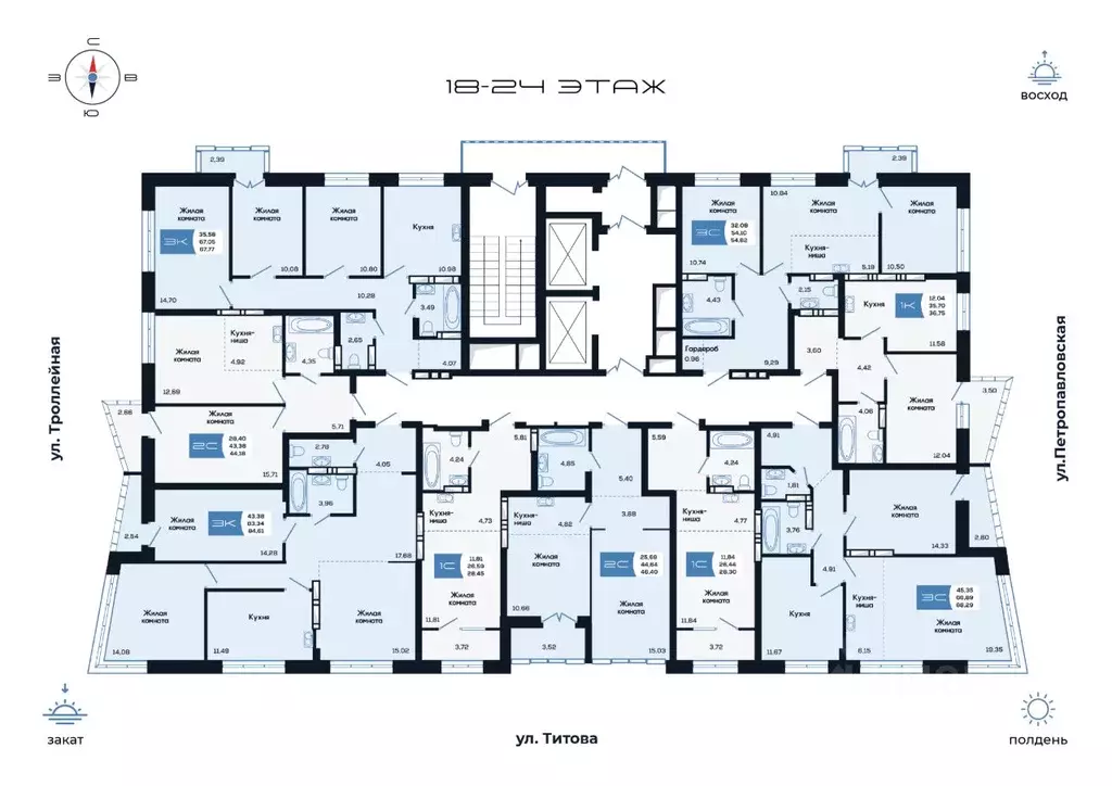 2-к кв. Новосибирская область, Новосибирск  (44.18 м) - Фото 1