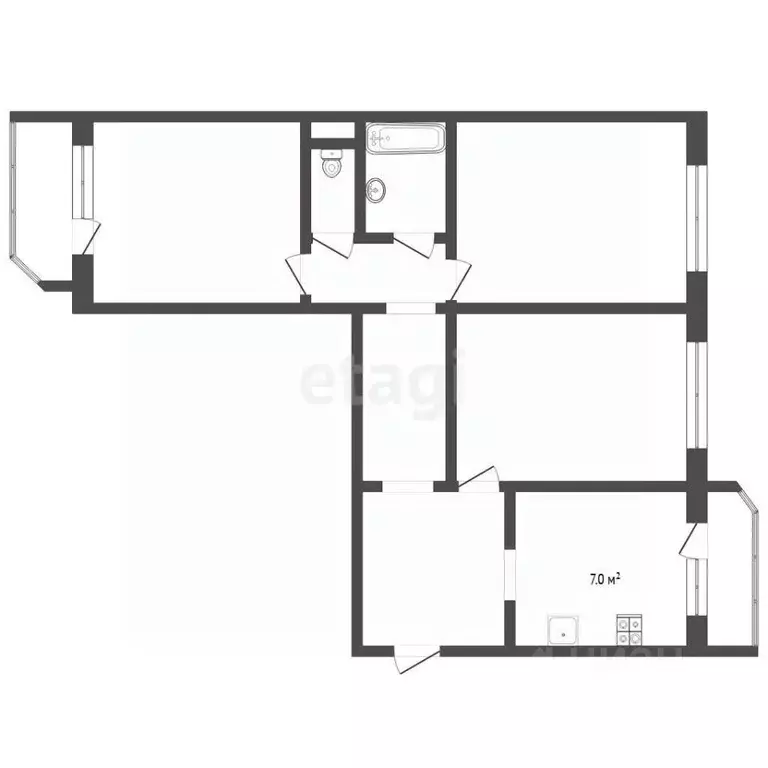 3-к кв. Тюменская область, Тюмень ул. Монтажников, 38 (86.0 м) - Фото 2