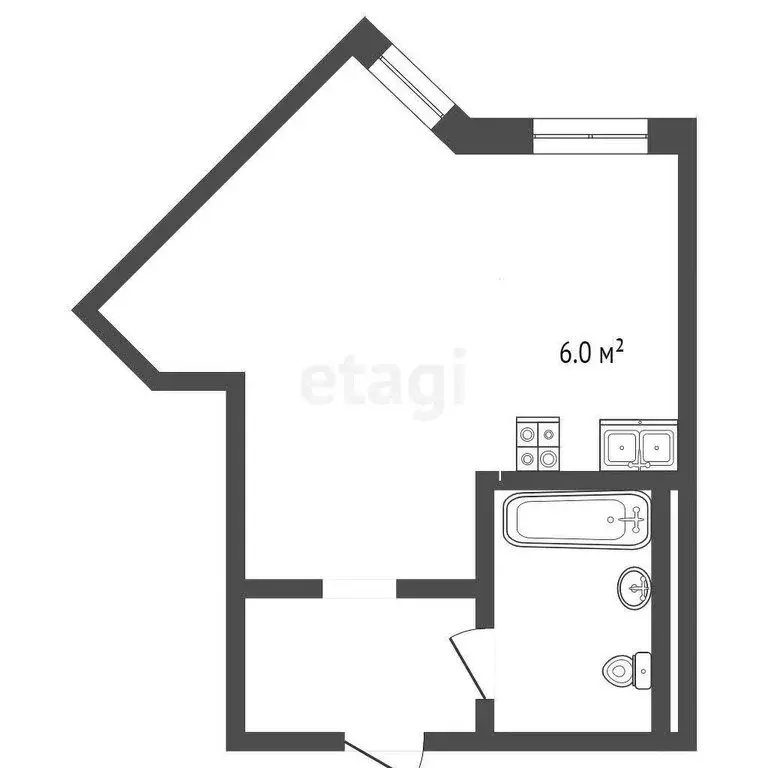 Квартира-студия: Тюмень, улица Республики, 204к5 (32.8 м) - Фото 1