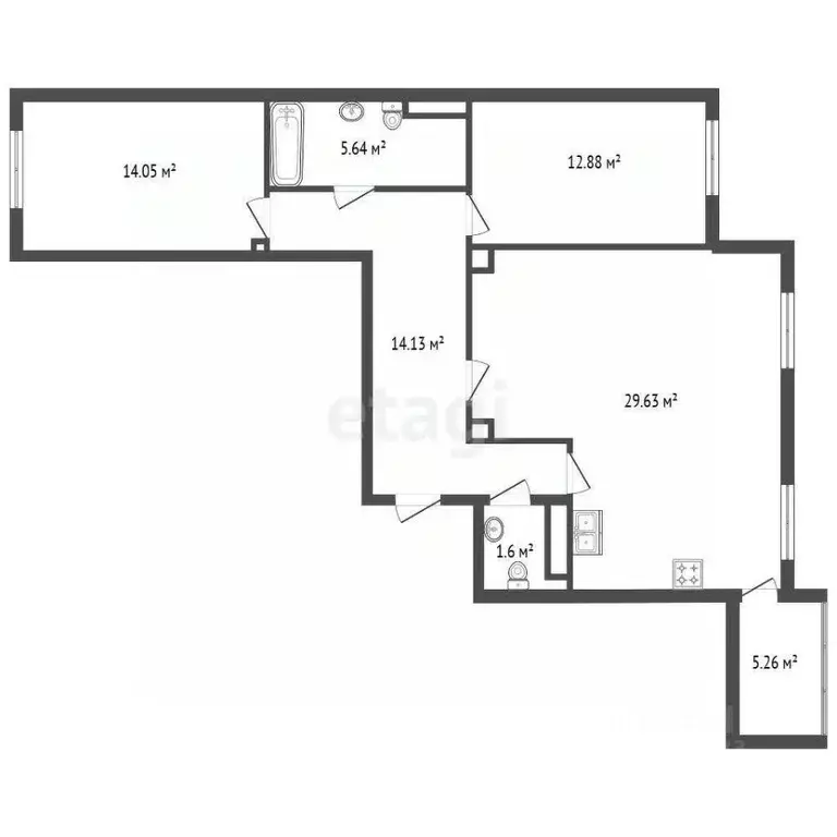 3-к кв. Ленинградская область, Кудрово г. Всеволожский район, ... - Фото 2