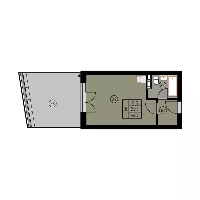 Квартира-студия: Лесное, КА Отрада Resort (48.3 м) - Фото 1