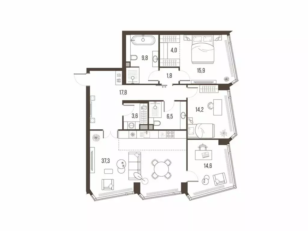 4-комнатная квартира: Москва, Летниковская улица, 11к1 (125.5 м) - Фото 1