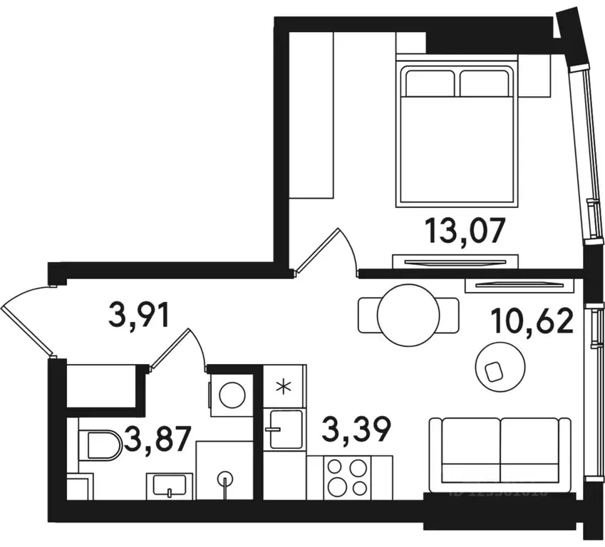1-к кв. Москва ул. Сокольнический Вал, 2АС1 (34.86 м) - Фото 0