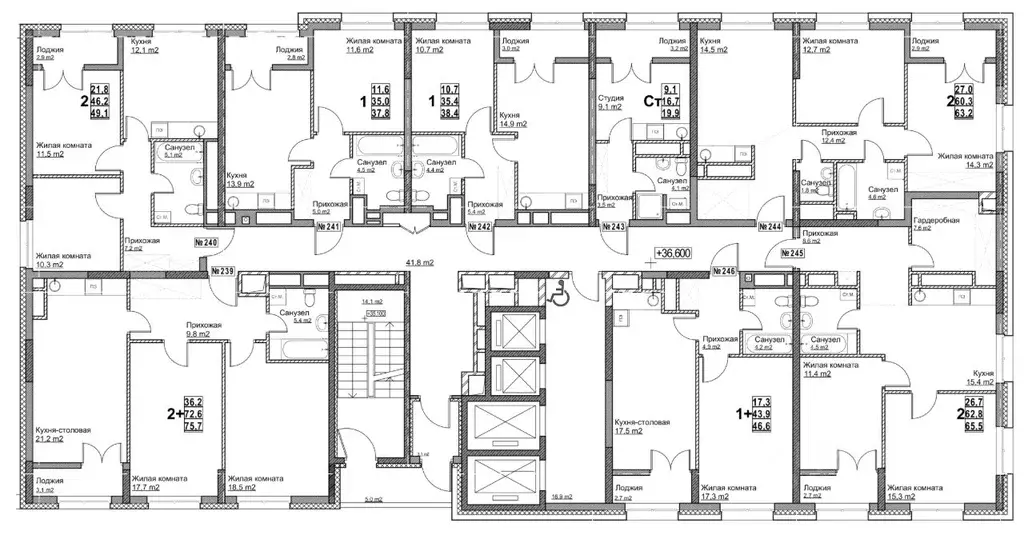 2-к кв. Нижегородская область, Нижний Новгород ул. Бетанкура, 7 (63.2 ... - Фото 2