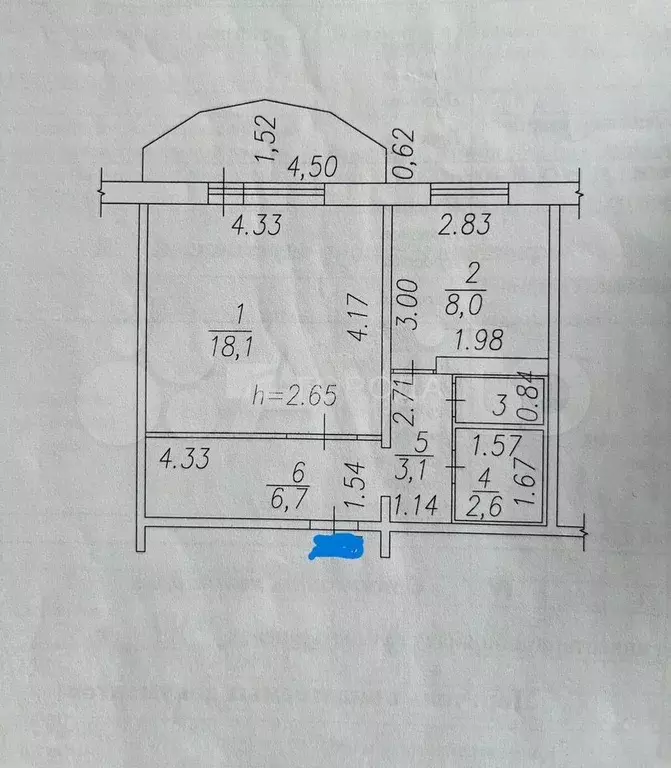 1-к. квартира, 39,8 м, 4/9 эт. - Фото 0