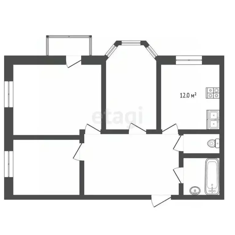 3-к кв. Ярославская область, Ярославль ул. Слепнева, 4А (82.4 м) - Фото 2