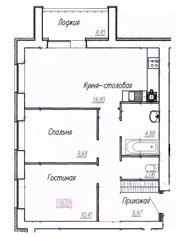 2-к кв. Ивановская область, Иваново Кооперативная ул. (59.03 м) - Фото 0