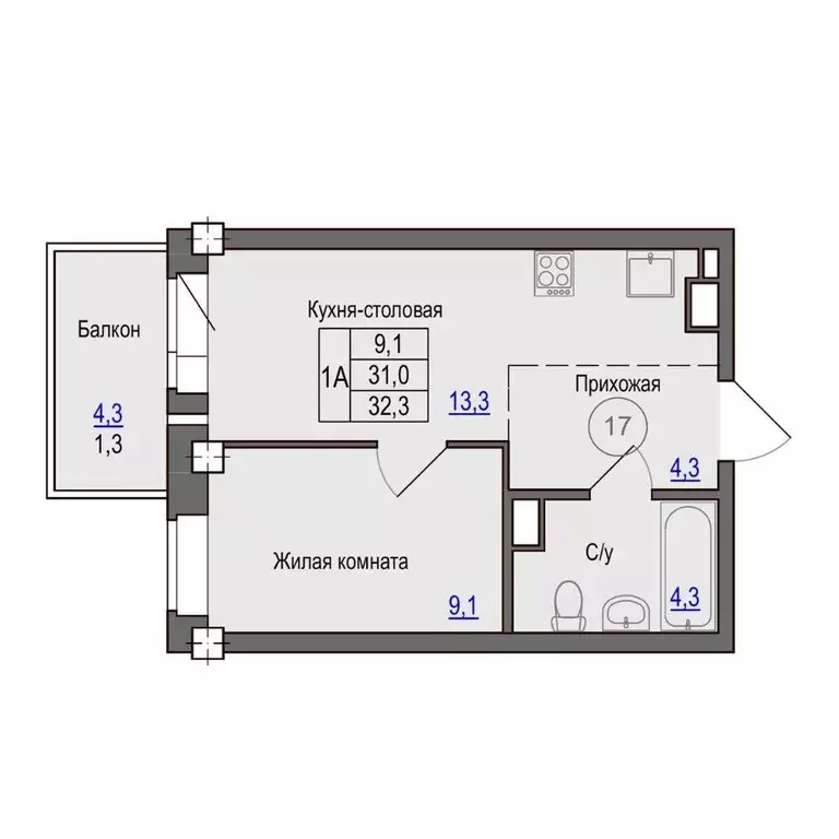 1-к кв. Псковская область, Псковский район, Завеличенская волость, д. ... - Фото 1