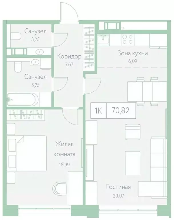 1-к кв. Хабаровский край, Хабаровск Доступный пер., 14 (70.82 м) - Фото 1