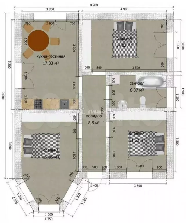 Дом в Крым, Сакский район, с. Орехово ул. Симферопольская, 5 (90 м) - Фото 2