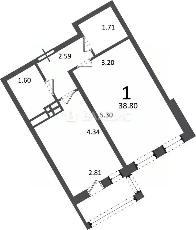 1-к кв. Москва д. Раево, ул. Ирландская, 4к1 (38.8 м) - Фото 2