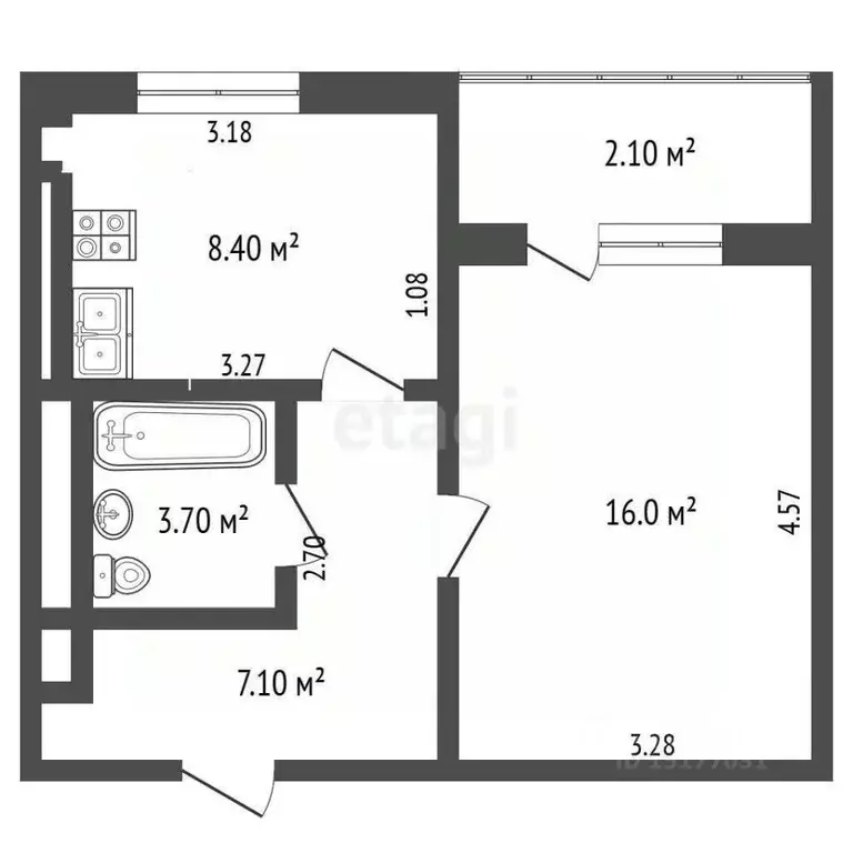 1-к кв. Ямало-Ненецкий АО, Новый Уренгой Тундровый мкр, 5 (34.2 м) - Фото 1