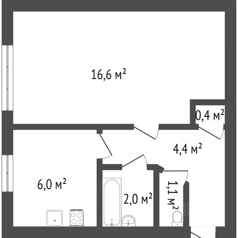 1-к кв. Санкт-Петербург Большая Пороховская ул., 48 (30.9 м) - Фото 2