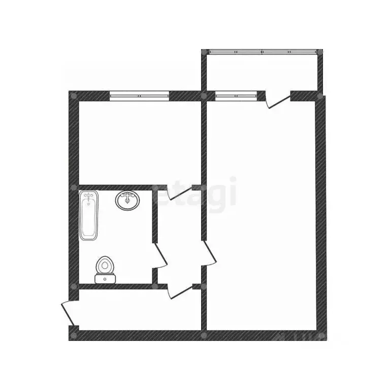 1-к кв. Костромская область, Кострома Депутатская ул., 20 (32.2 м) - Фото 2