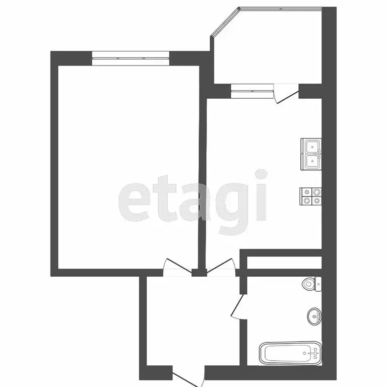 1-комнатная квартира: Тюмень, микрорайон Мыс, Судоремонтная улица, 34 ... - Фото 0