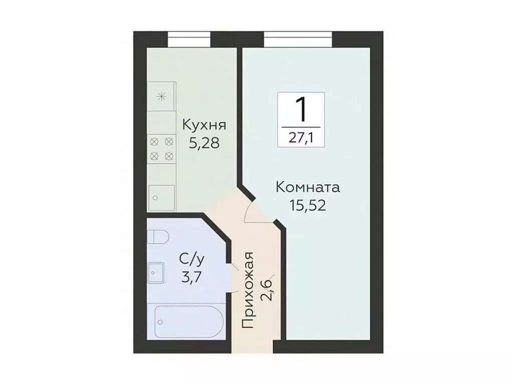 1-комнатная квартира: Самара, улица Победы, 14А (27.1 м) - Фото 0