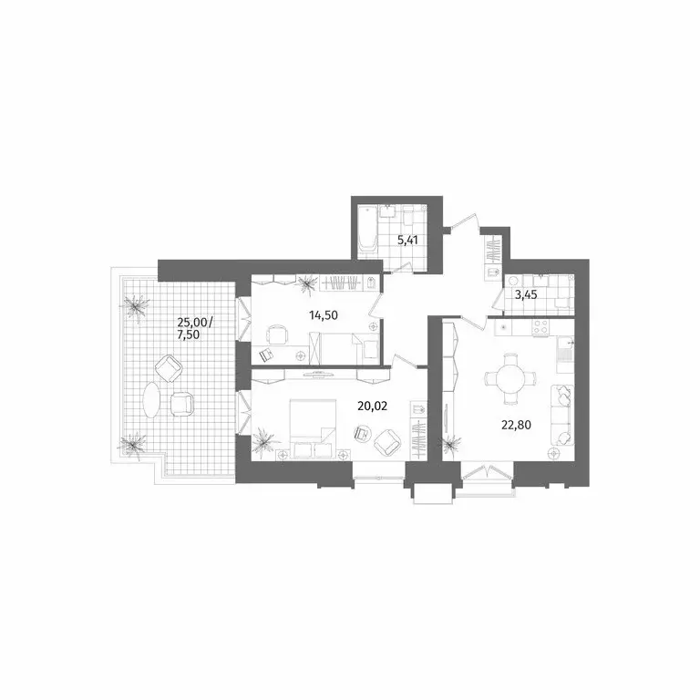 2-комнатная квартира: Санкт-Петербург, Лиственная улица, 20к2 (85.8 м) - Фото 1