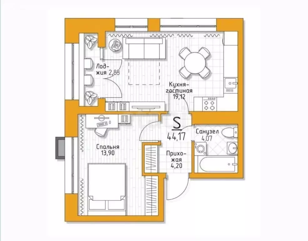 1-комнатная квартира: Калужская область, Мещовский муниципальный ... - Фото 1