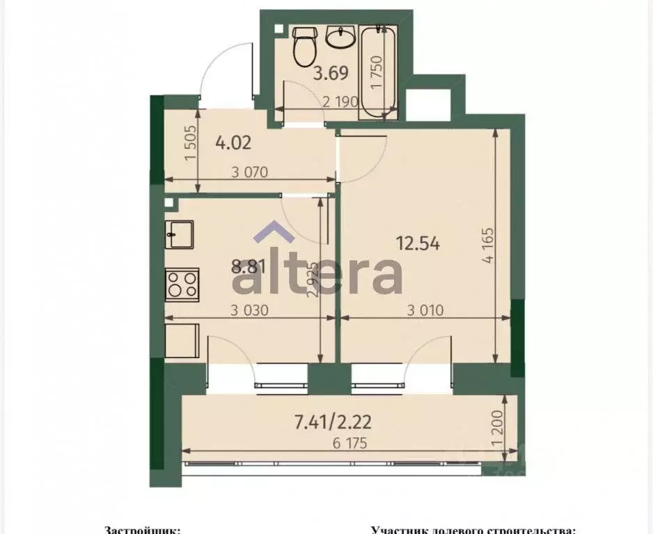 1-к кв. Татарстан, Казань Бухарская ул., 32к1 (30.0 м) - Фото 2