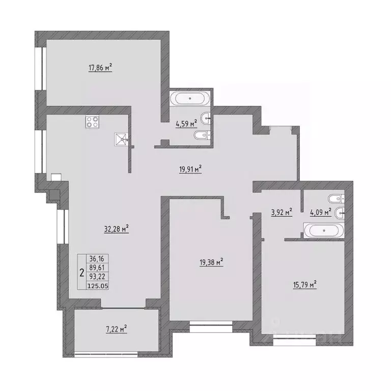 3-к кв. Ивановская область, Иваново Кооперативная ул., 3 (125.05 м) - Фото 0