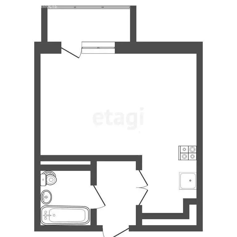 Квартира-студия: Тюмень, улица Тимофея Чаркова, 79к2 (32.3 м) - Фото 1