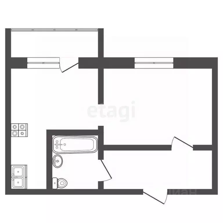 1-к кв. Крым, Сакский район, с. Штормовое ул. Ленина, 11 (28.5 м) - Фото 2