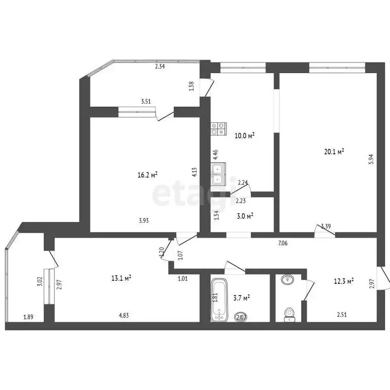 3-комнатная квартира: Йошкар-Ола, улица Машиностроителей, 4В (84.7 м) - Фото 1