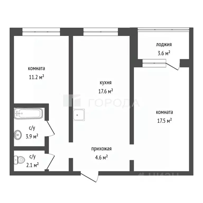 3-к кв. Алтайский край, Барнаул ул. 6-я Нагорная, 15Вк2 (63.0 м) - Фото 2