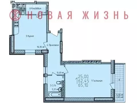 1-комнатная квартира: Самара, Ново-Садовая улица, 215Б (65 м) - Фото 1