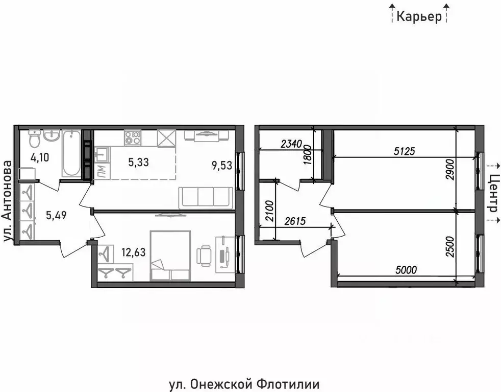 2-к кв. Карелия, Петрозаводск ул. Онежской Флотилии, 10 (37.08 м) - Фото 0