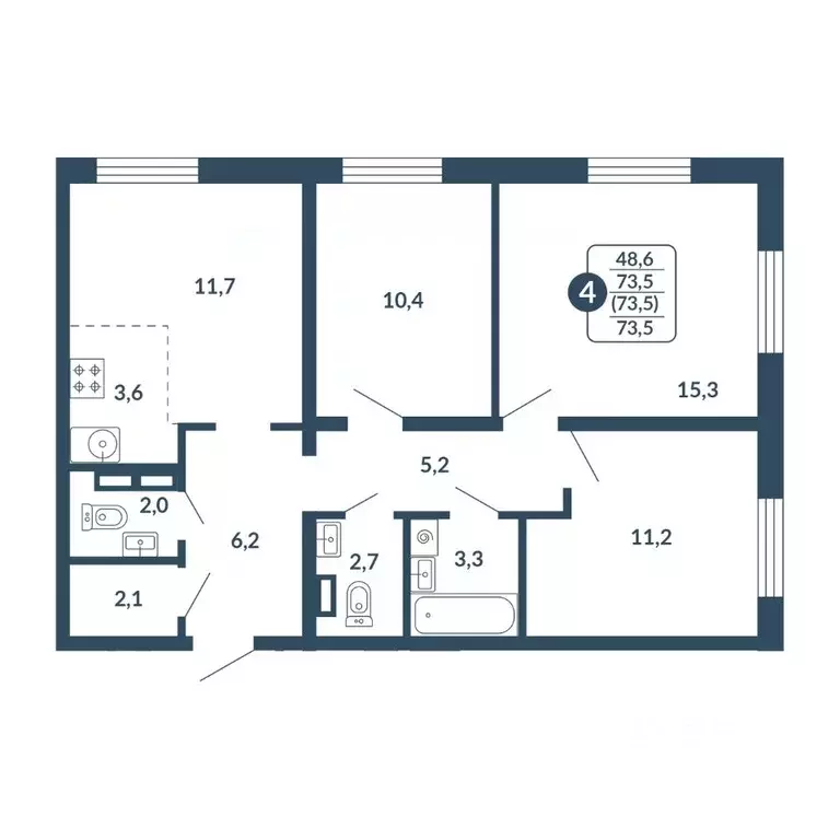 4-к кв. Кировская область, Киров Скандинавия жилой комплекс (73.5 м) - Фото 1