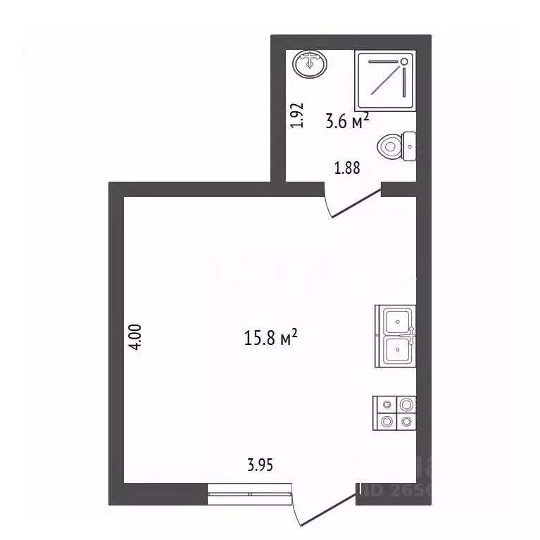 1-к кв. Севастополь с. Орловка, ш. Качинское, 35А (630.0 м) - Фото 2