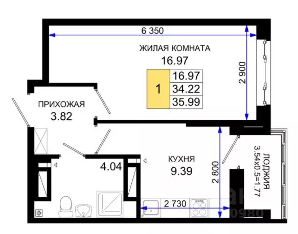 1-к кв. Ростовская область, Ростов-на-Дону Элеваторный пер., 6/2с ... - Фото 0