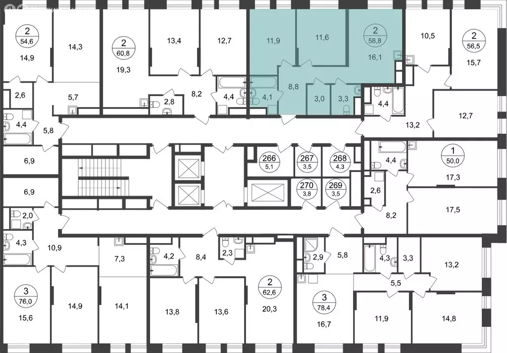 2-комнатная квартира: Московский, улица Никитина, 3к3 (57 м) - Фото 2