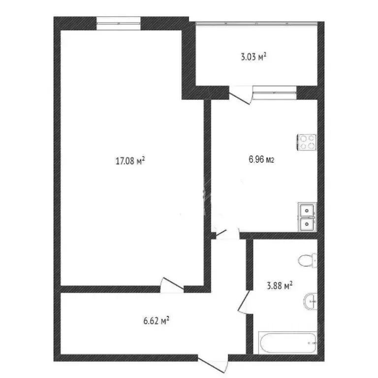 1-к кв. Тюменская область, Тюмень Малая Боровская ул., 28 (34.5 м) - Фото 1
