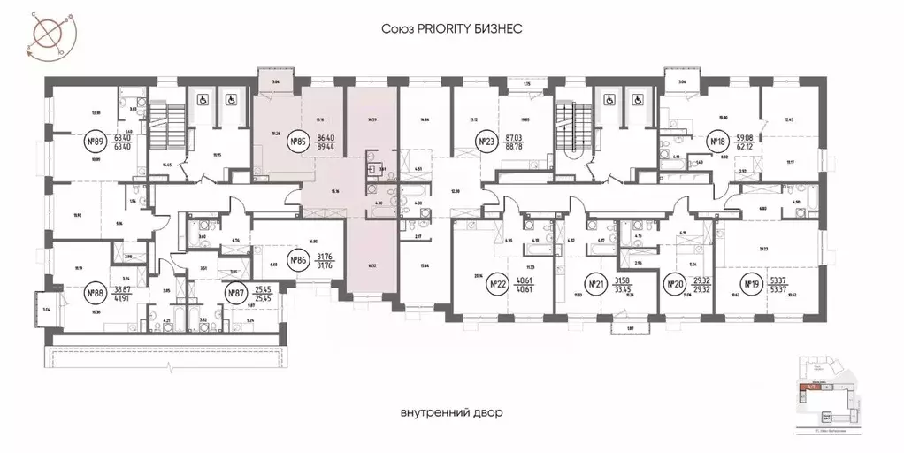 3-к кв. Иркутская область, Иркутск Макс жилой комплекс (89.44 м) - Фото 2