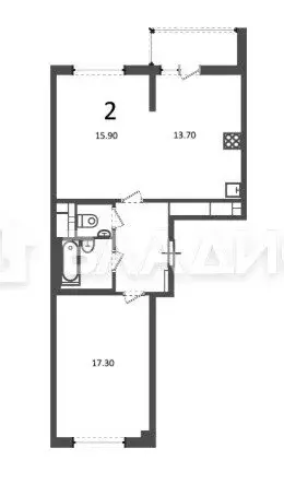 2-комнатная квартира: Москва, Кусковская улица, 12/1 (57.7 м) - Фото 1