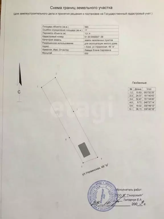 Участок в Ростовская область, Азов Азовский район, Украинская ул. (5.6 ... - Фото 0